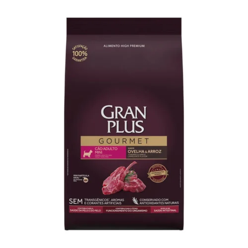 Ração GranPlus Gourmet Cães Adultos Mini Ovelha e Arroz 1kg