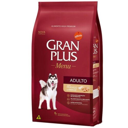 Ração GranPlus Menu Cães Adultos Frango e Arroz 20 kg