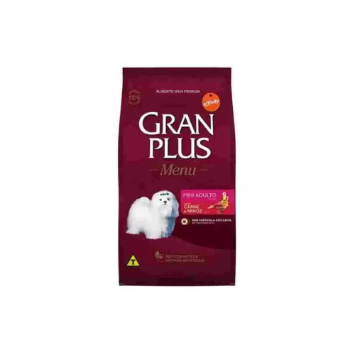 Ração GranPlus Menu Cães Adultos Mini Carne e Arroz 10,1 kg