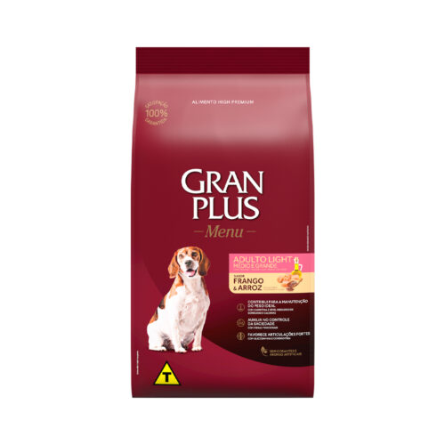 Ração GranPlus Menu Cães Sênior Porte Médio Frango e Arroz 15 kg