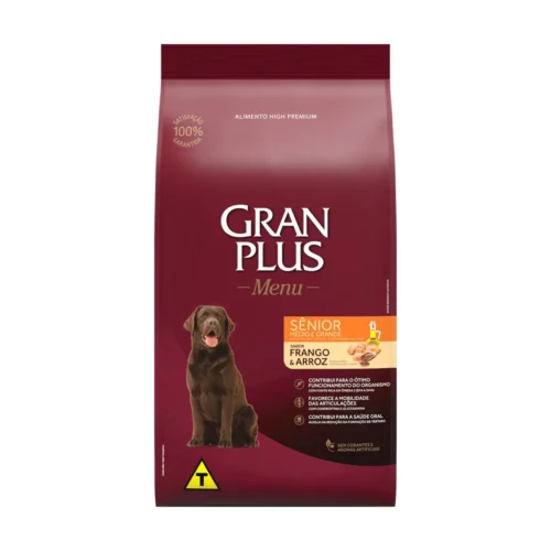 Ração GranPlus Menu Cães Sênior Porte Médio Frango e Arroz 3 kg