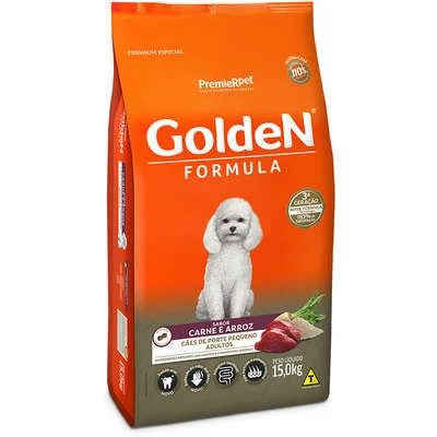 Ração PremieR Pet Golden Formula Carne e Arroz para Cães Adultos de Raças Pequenas 15kgs