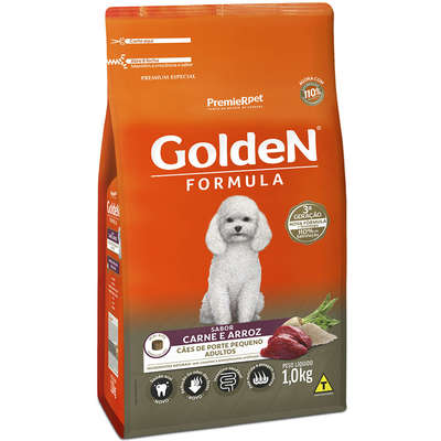 Ração PremieR Pet Golden Formula Carne e Arroz para Cães Adultos de Raças Pequenas 1kg