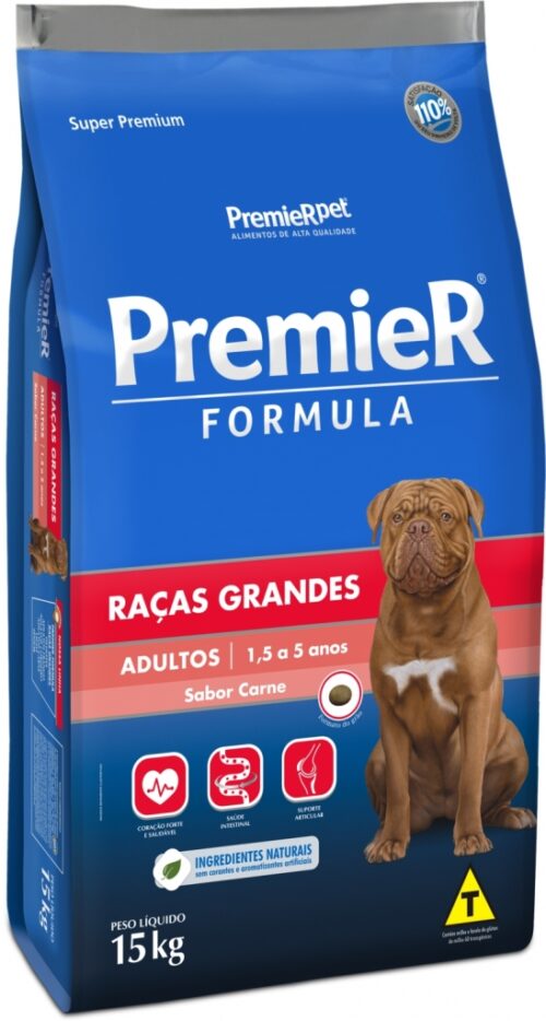 Ração Premier Cães Adultos Raças Grandes Carne 15 kg