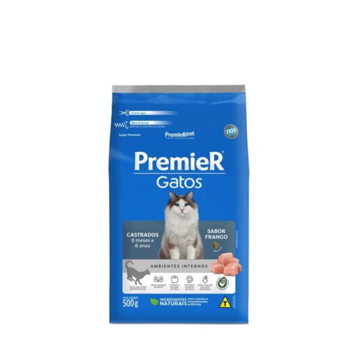 PREMIER GATO CASTRADOS 7 A 11 ANOS FRANGO 500G