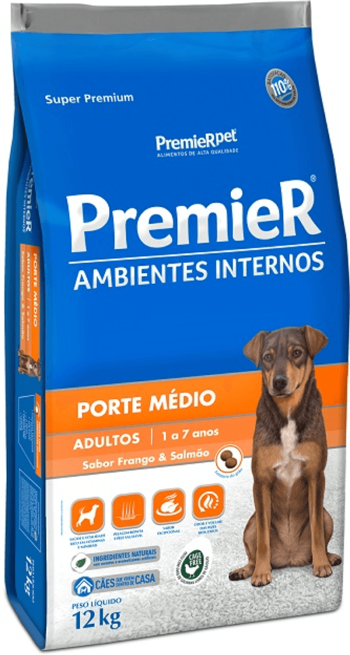 PREMIER ADULTO AMBIENTE INTERNOS MEDIO 12KG