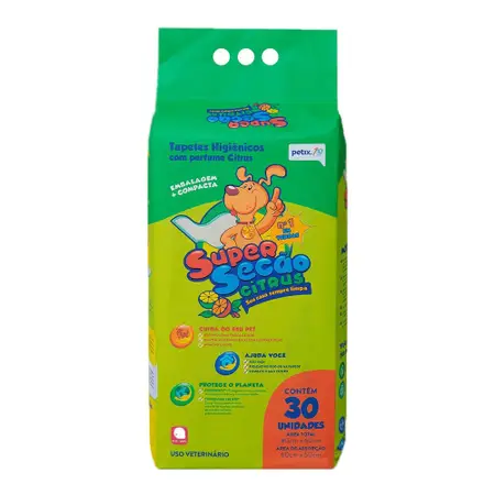 TAPETE HIGIENICO SUPER SECAO CITRUS 30 UNIDADES